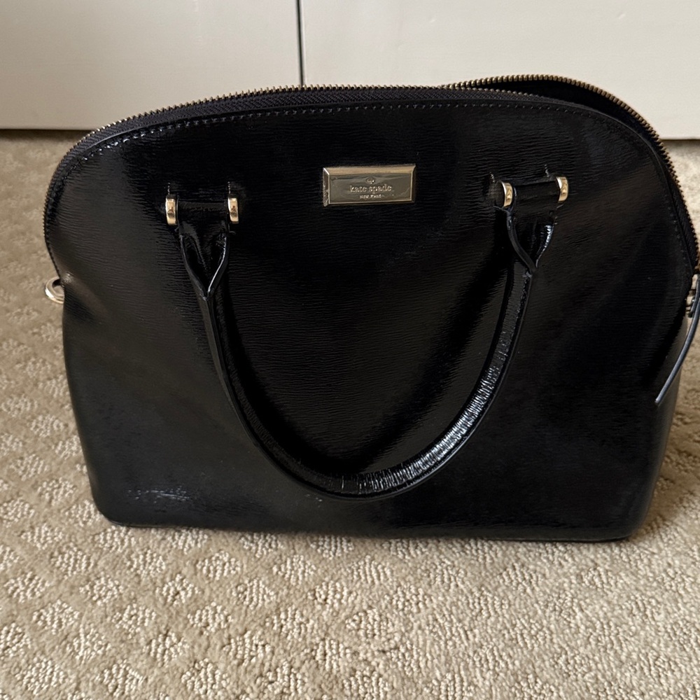 Kate Spade Black Satchel with Gold Details